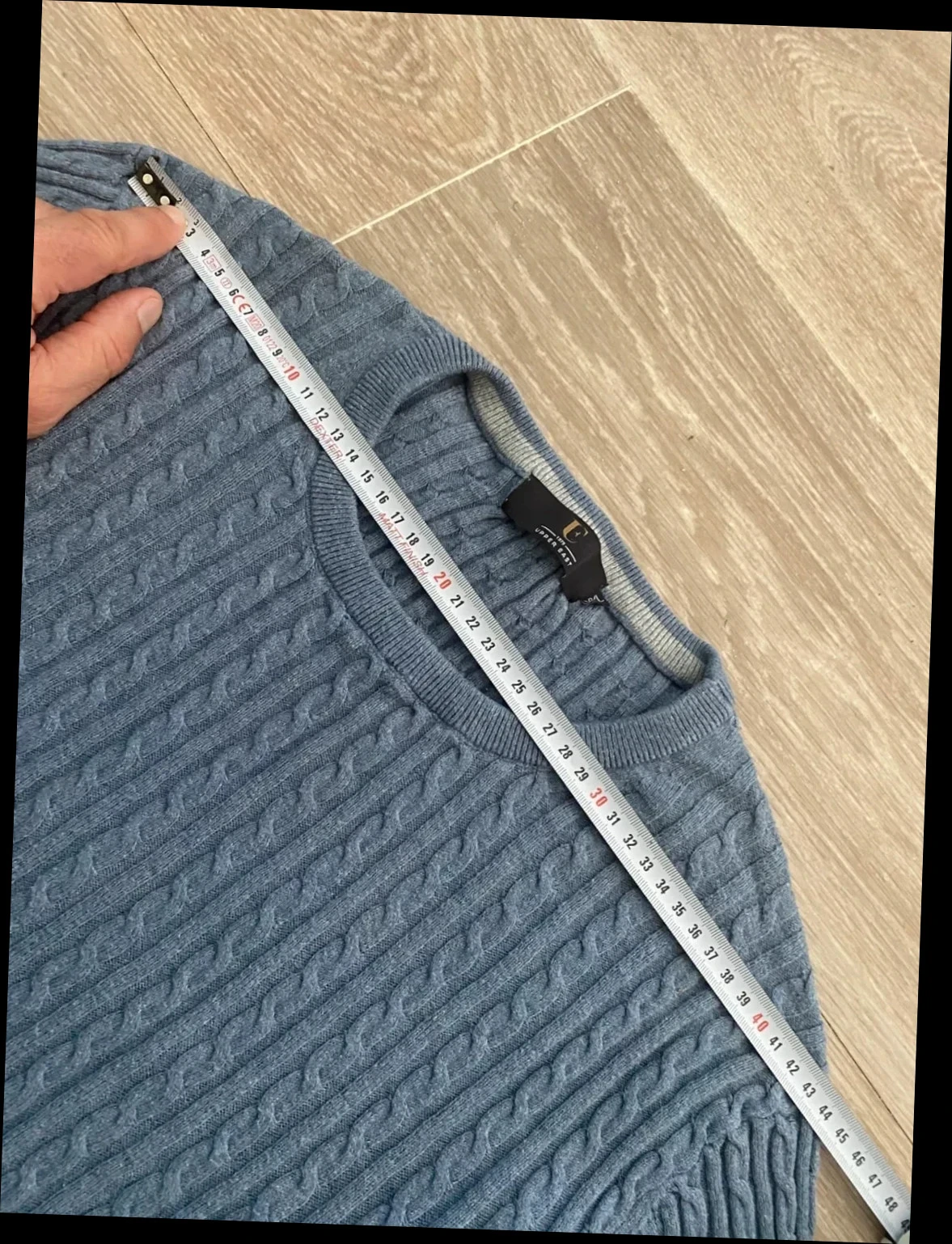 suéter torcido com gola redonda Upper East azul tamanho L – photo 4
